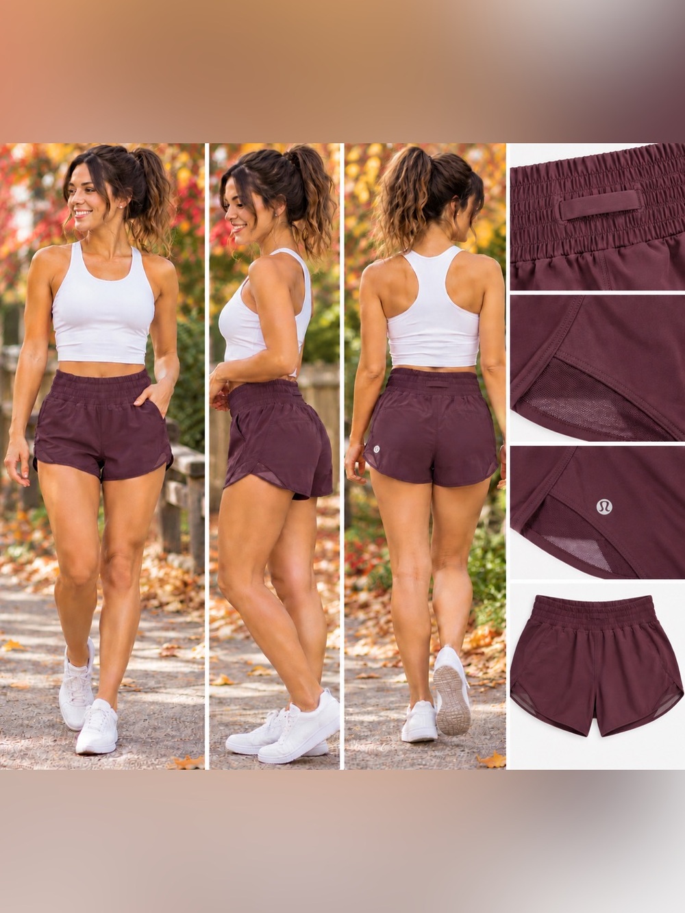 NWT Lululemon Hotty Hot HR 4” Lined Running Shorts Plum Size 2